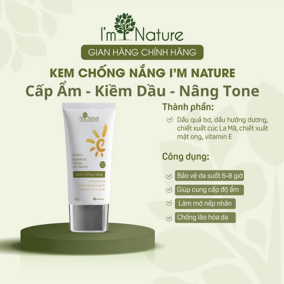 Công dụng của Kem chống nắng Perfect Sunblock Cream I'm Nature