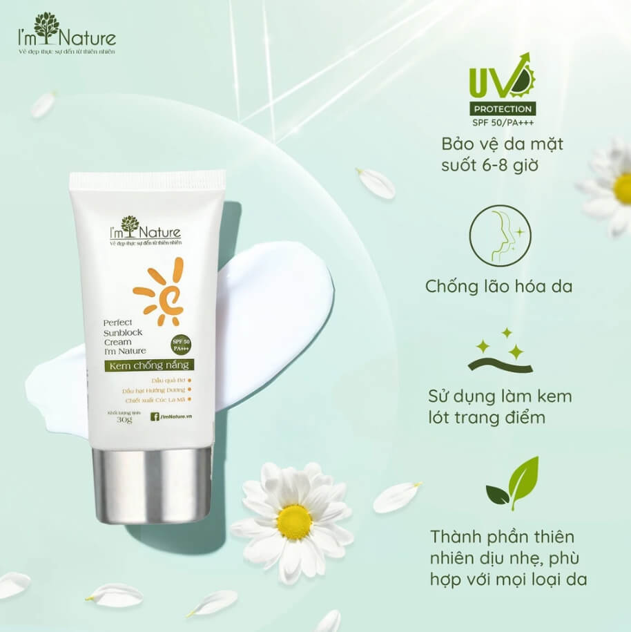 Thành phần chính của Kem chống nắng Perfect Sunblock Cream I'm Nature